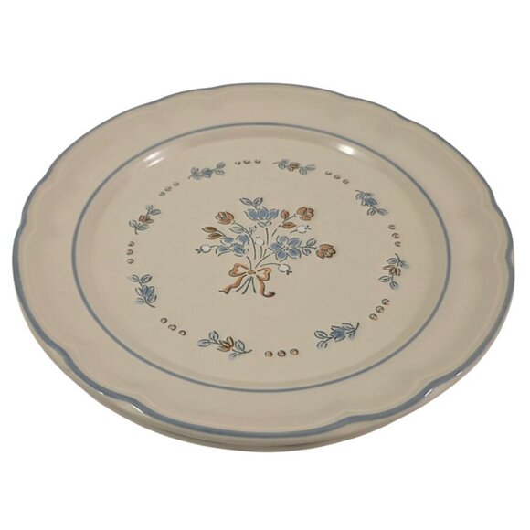 Cordella Bluet Hand Decorated 7 ¾” Stoneware Salad Luncheon Plates – Set of 4 - Picture 5 of 12